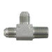 Steel, SAE J514 37° Flare Male BSPT Run Tee, 3/4" Male JIC x 3/4" Male BSPT 30° x 3/4" Male JIC