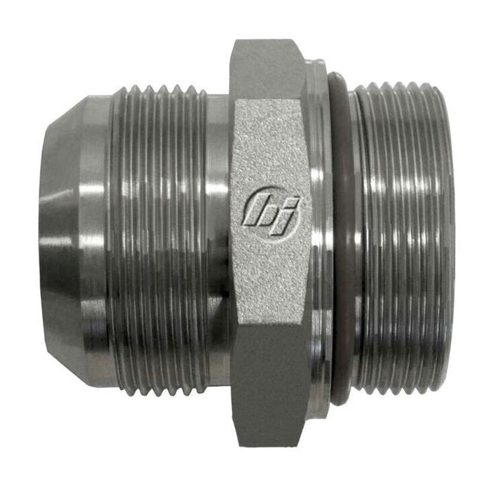 Steel, SAE J514 37° Flare Male Metric (ISO 6149) Port Connector, 1/4" Male JIC x M16X1.5 Male Metric ORB