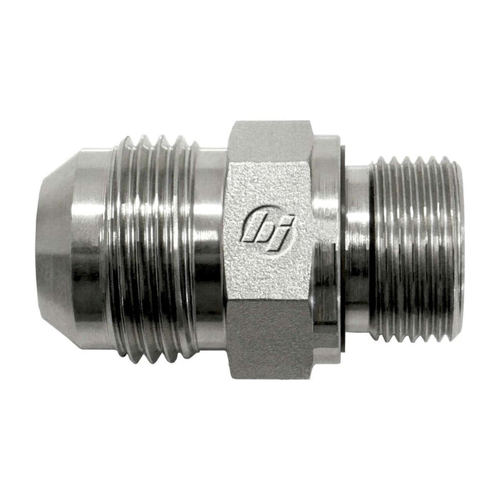 Stainless Steel, SAE J514 37° Flare Male Metric (Type E) Port Connector, 1/4" Male JIC x M14X1.5 Male Metric ED Seal