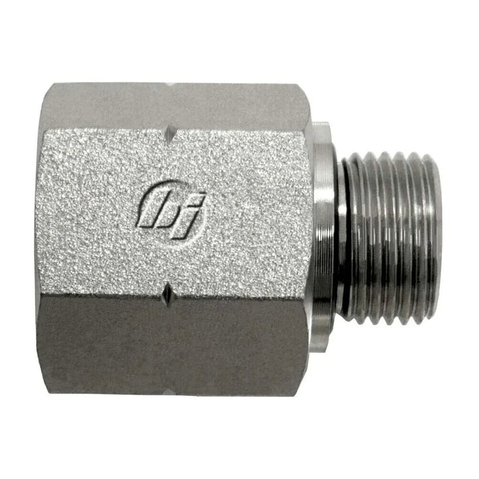 Steel, SAE J476 Rigid Pipe Male Metric (Type G) Port Adapter, 1" Female NPTF x M33X2.0 Male Metric ORR