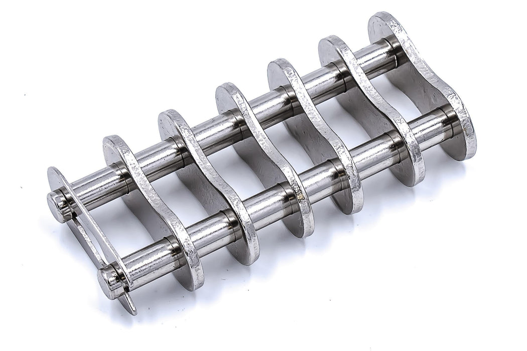 Roller Chain, ANSI Standard, 80 Pitch, Part, Nickel Plated, 1" Pitch, 3 Strands,