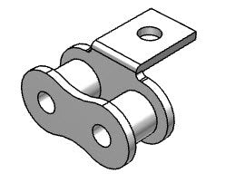 Roller Chain, ANSI Attachment, 80 Pitch, Part, Carbon Steel, 1" Pitch, 1 Strand, A-1, 