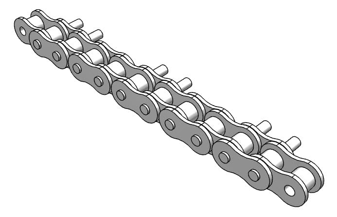 Roller Chain, ANSI Attachment, 80 Pitch, Attachment Chain, 600 Stainless , 1" Pitch, 1 Strand, D-3, E4LP