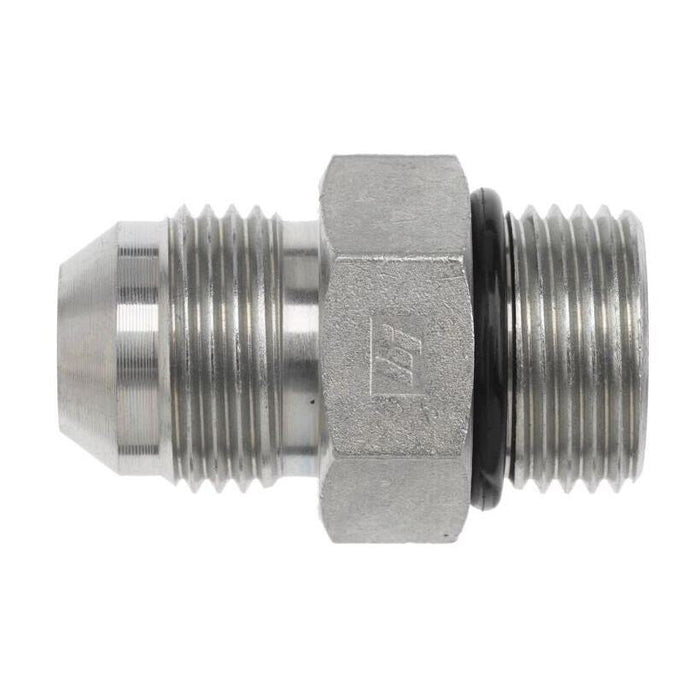 Steel, JIS B0202 Flare Male O-ring Boss Port Connector, 3/8-19 Male JIS x 3/4-16 Male ORB