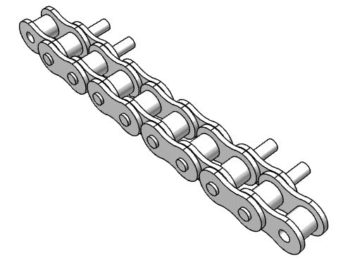 Roller Chain, ANSI Attachment, 80 Pitch, Attachment Chain, 304 Stainless , 1" Pitch, 1 Strand, D-3, E6LP
