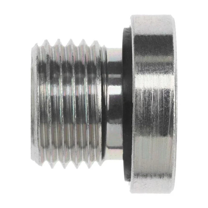 Steel, ISO 9974 (Type E) Metric ED Seal Hollow Hex Port Plug, M10X1.0 Male Metric ED Seal