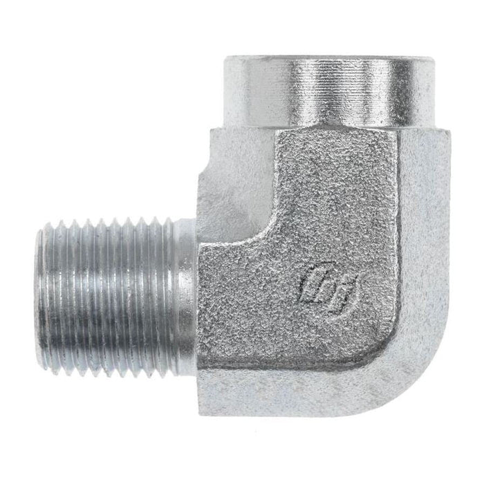 Stainless Steel, ISO 7-1 (Type R) 90° BSPT Street Elbow, 3/8" Male BSPT 30° x 3/8" Female BSPT