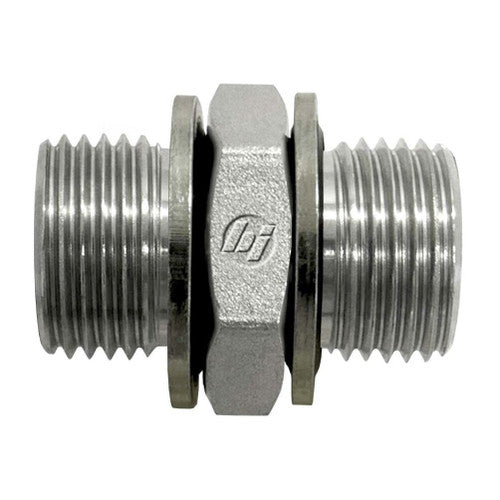 Steel, ISO 1179 BSPP Bonded Seal (Type D) Port/Line Union, 3/8-19 Male BSPP 60° Line/Port x 1/4-19 Male BSPP 60° Line/Port