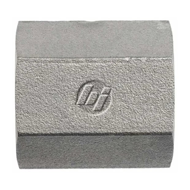 Steel, ISO 1179 BSPP Port Hex Coupling, 1-1/4-11 Female BSPP x 3/4-14 Female BSPP