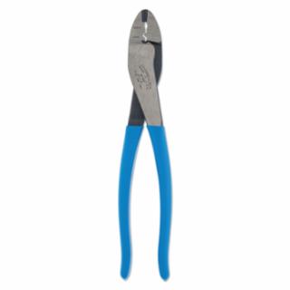 CHANNELLOCK Crimper, 9-1/2 in L, 22 to 10 AWG, Blue