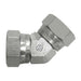 Steel, ISO 8434-6 60° Cone Female BSPP Swivel Union 45° Forged Elbow, 1/2-14 Female BSPP Swivel x 1/2-14 Female BSPP Swivel