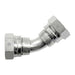 Steel, ISO 8434-6 60° Cone Female BSPP Swivel Union 45° Swept Elbow, 1-11 Female BSPP Swivel x 1-11 Female BSPP Swivel