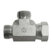 Stainless Steel, ISO 8434-6 60° Cone Female BSPP Swivel Run Tee, 3/8-19 Male BSPP 60° x 3/8-19 Female BSPP Swivel x 3/8-19 Male BSPP 60°
