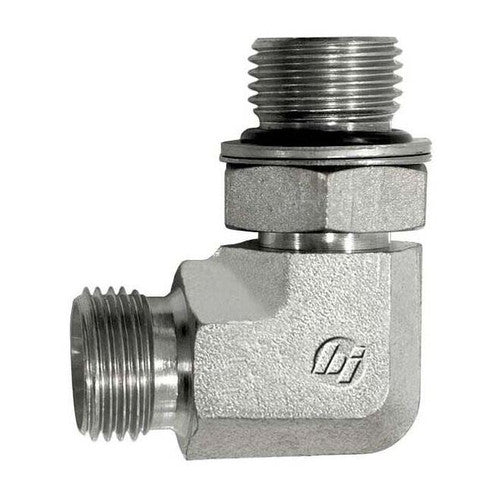 Stainless Steel, ISO 8434-6 60° Cone Male BSPP Adjustable (Type H) Port 90° Elbow, 1-1/2-11 Male BSPP 60° x 1-1/2-11 Male BSPP Adjustable ORR