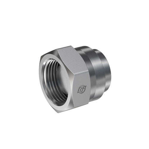 Stainless Steel, ISO 8434-6 60° Cone BSPP Swivel Cap, 3/8" Female BSPP Swivel