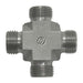 Steel, ISO 8434-6 60° Cone Male BSPP Union Cross, 1-1/4-11 Male BSPP 60°