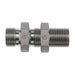 Steel, ISO 8434-6 60° Cone BSPP Long Bulkhead With Lock Nut, 1/4-19 Male BSPP 60° x 1/4-19 Male BSPP 60°