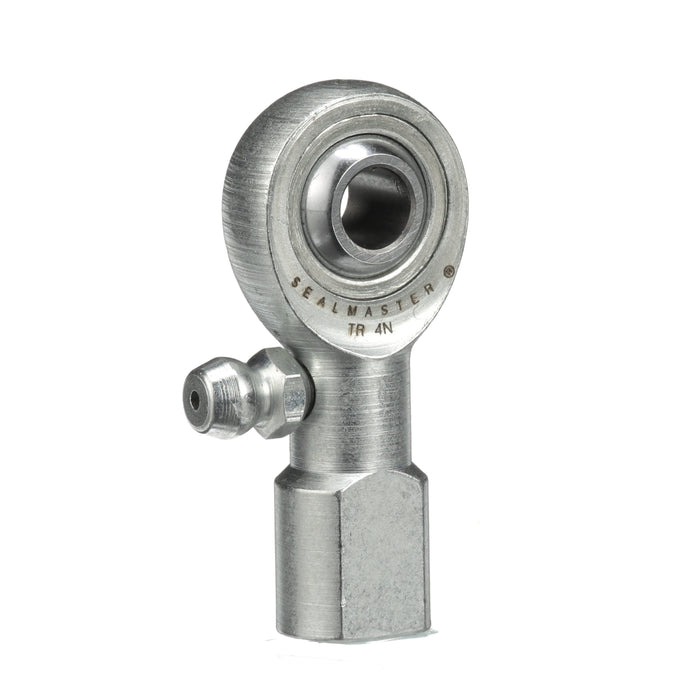 Rod Ends Precision Series Rod Ends 0.2500" ID Female Thread 1/4"-28 Thread Right Hand Thread Steel Body Corrosion Resistant Plated Body Heat Treated Body Chrome Plated 52100 Steel Ball Grease Fitting