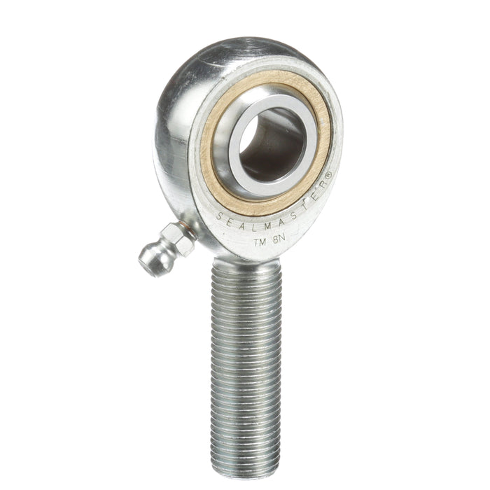 Rod Ends Commercial/Industrial Rod Ends 0.5000" ID Male Thread 1/2"-20 Thread Right Hand Thread Steel Body Corrosion Resistant Plated Body Heat Treated Body Chrome Plated 52100 Steel Ball Grease Fitting