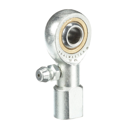 Rod Ends Commercial/Industrial Rod Ends 0.2500" ID Female Thread 1/4"-28 Thread Right Hand Thread Steel Body Corrosion Resistant Plated Body Heat Treated Body Chrome Plated 52100 Steel Ball Grease Fitting