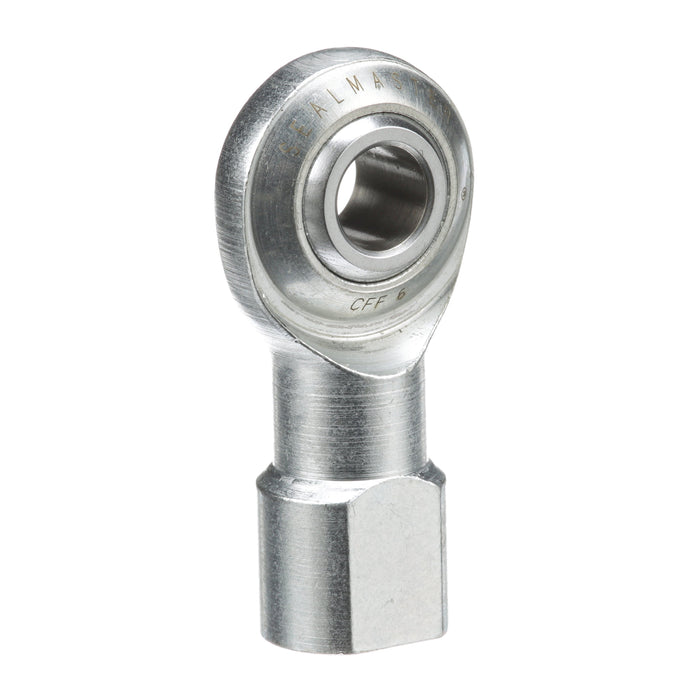 Rod Ends Commercial/Industrial Rod Ends 0.3750" ID Female Thread 3/8"-24 Thread Right Hand Thread Steel Body Corrosion Resistant Plated Body Heat Treated Body Chrome Plated 52100 Steel Ball 