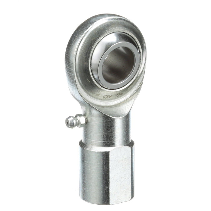 Rod Ends Commercial/Industrial Rod Ends 0.7500" ID Female Thread 3/4"-16 Thread Right Hand Thread Steel Body Corrosion Resistant Plated Body Heat Treated Body Chrome Plated 52100 Steel Ball Grease Fitting