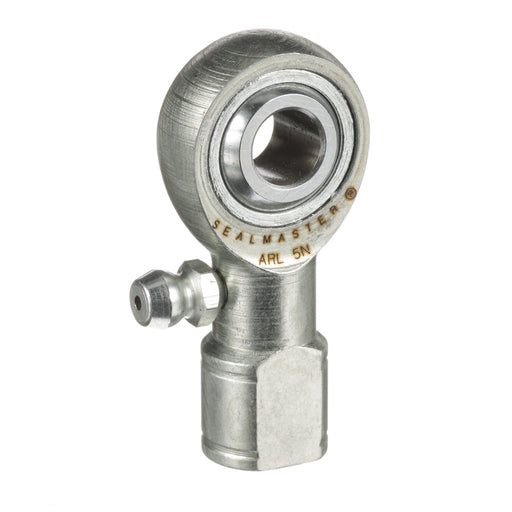 Rod Ends Precision Series Rod Ends 0.3125" ID Female Thread 5/16"-24 Thread Left Hand Thread Steel Body Corrosion Resistant Plated Body Heat Treated Body Chrome Plated 52100 Steel Ball Grease Fitting