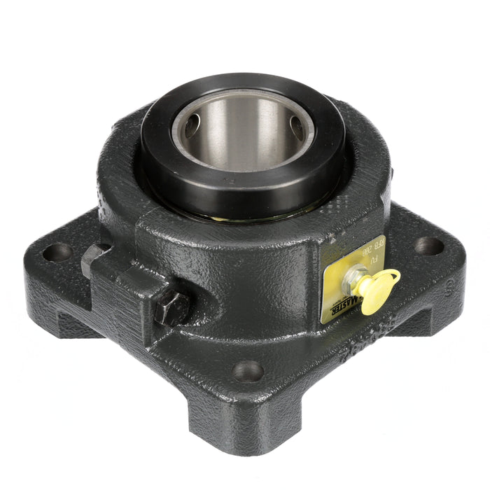 Sealmaster RFB 204 Mounted Tapered Roller Beearings, Black Oxide Bearing, 4 Bolt Flange Bearings, 2-1/4" Diameter, Cast Iron Housing, Two Set Screw Lock Collars, Felt Labyrinth Seal, 