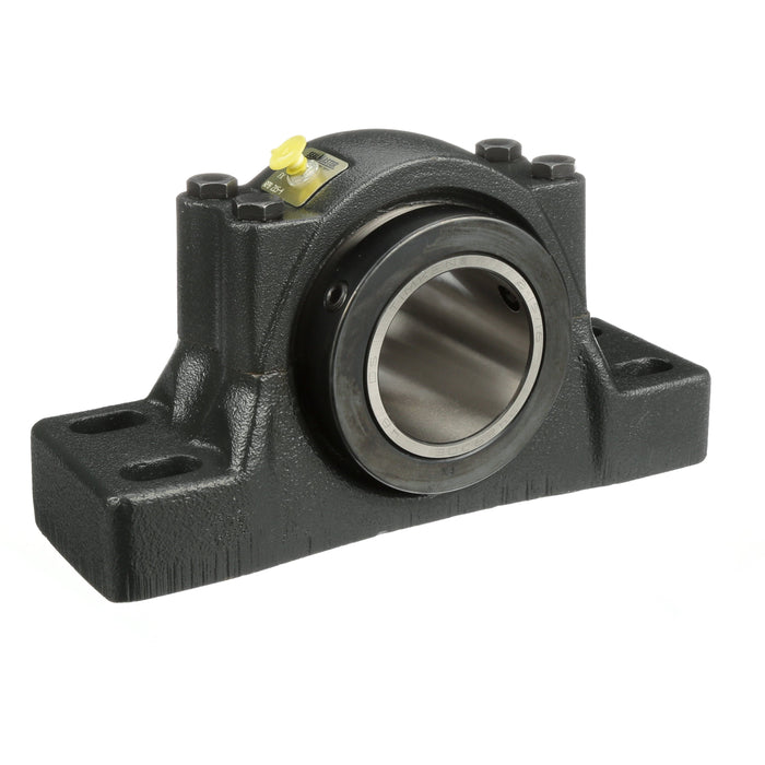 Sealmaster RPBXT 408-4 Mounted Tapered Roller Beearings, Black Oxide Bearing, 4 Bolt Pillow Block Bearings, 4-1/2" Diameter, Cast Iron Housing, Two Set Screw Lock Collars, Felt Labyrinth Seal, 