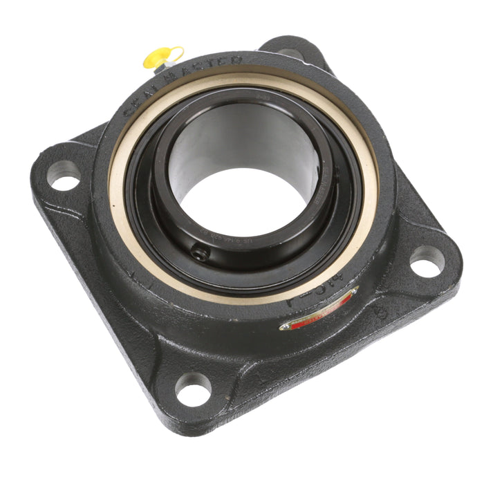 Sealmaster EMSF-47 CPJ Mounted Ball Bearings, Black Oxide Bearing, 4 Bolt Flange Bearings, 2-15/16" Diameter, Cast Iron Housing, Set Screw Locking, Felt Labyrinth Seal, Wide Inner Race