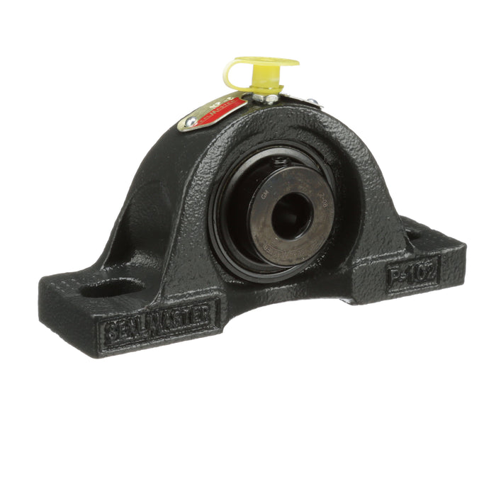 Sealmaster NP-8 Mounted Ball Bearings, Black Oxide Bearing, Pillow Block Bearings, 1/2" Diameter, Cast Iron Housing, Set Screw Locking, Felt Labyrinth Seal, Wide Inner Race