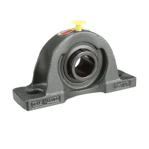 Sealmaster NP-18 Mounted Ball Bearings, Black Oxide Bearing, Pillow Block Bearings, 1-1/8" Diameter, Cast Iron Housing, Set Screw Locking, Felt Labyrinth Seal, Wide Inner Race