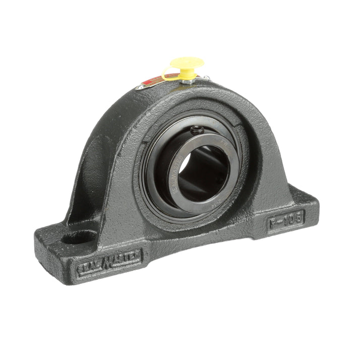 Sealmaster NP-20 Mounted Ball Bearings, Black Oxide Bearing, Pillow Block Bearings, 1-1/4" Diameter, Cast Iron Housing, Set Screw Locking, Felt Labyrinth Seal, Wide Inner Race