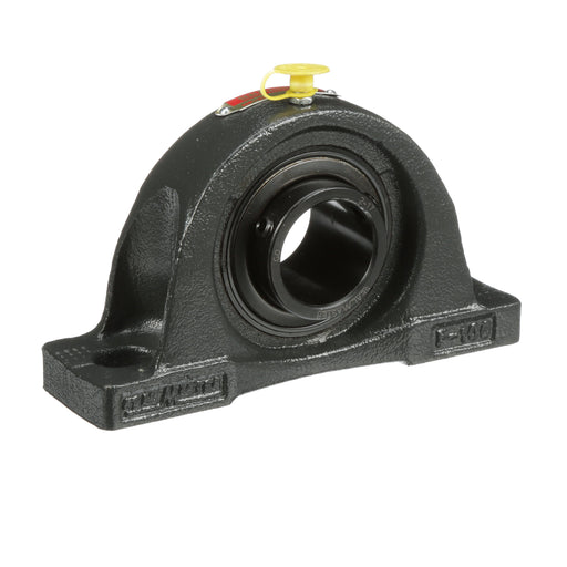 Sealmaster NP-23 Mounted Ball Bearings, Black Oxide Bearing, Pillow Block Bearings, 1-7/16" Diameter, Cast Iron Housing, Set Screw Locking, Felt Labyrinth Seal, Wide Inner Race