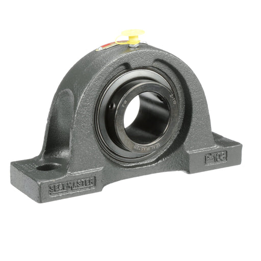 Sealmaster NP-26 Mounted Ball Bearings, Black Oxide Bearing, Pillow Block Bearings, 1-5/8" Diameter, Cast Iron Housing, Set Screw Locking, Felt Labyrinth Seal, Wide Inner Race