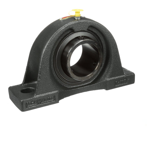 Sealmaster NP-34 Mounted Ball Bearings, Black Oxide Bearing, Pillow Block Bearings, 2-1/8" Diameter, Cast Iron Housing, Set Screw Locking, Felt Labyrinth Seal, Wide Inner Race