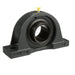 Sealmaster NP-38 Mounted Ball Bearings, Black Oxide Bearing, Pillow Block Bearings, 2-3/8" Diameter, Cast Iron Housing, Set Screw Locking, Felt Labyrinth Seal, Wide Inner Race