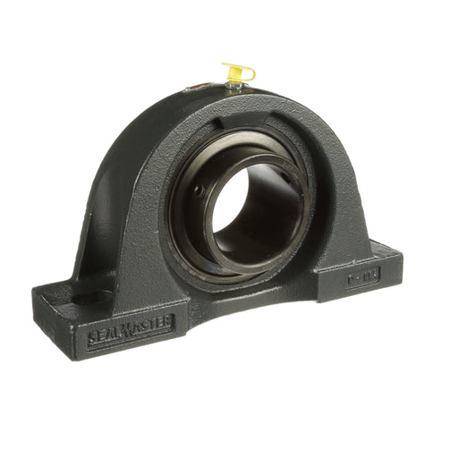 Sealmaster NP-39 Mounted Ball Bearings, Black Oxide Bearing, Pillow Block Bearings, 2-7/16" Diameter, Cast Iron Housing, Set Screw Locking, Felt Labyrinth Seal, Wide Inner Race