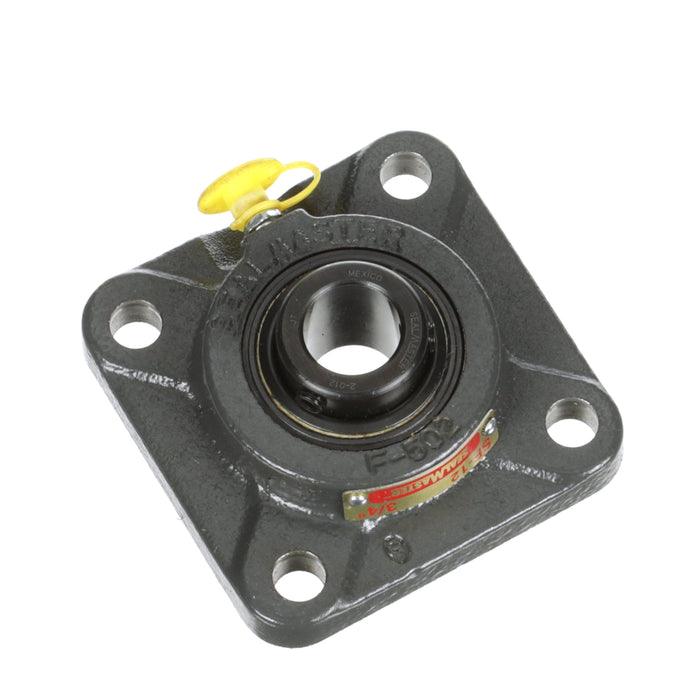 Sealmaster SF-12 HT Mounted Ball Bearings, Black Oxide Bearing, 4 Bolt Flange Bearings, 3/4" Diameter, Cast Iron Housing, Set Screw Locking, Nomex Seal, High Temperature Seal, High Temperature Grease, Wide Inner Race