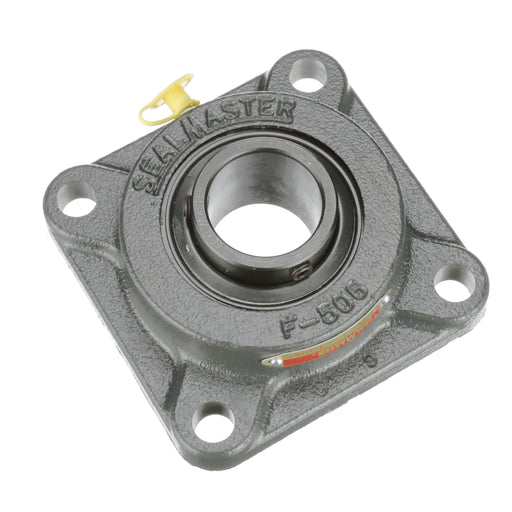 Sealmaster SF-23 HI Mounted Ball Bearings, Black Oxide Bearing, 4 Bolt Flange Bearings, 1-7/16" Diameter, Cast Iron Housing, Set Screw Locking, Nomex Seal, High Performance, High Temperature Seal, High Temperature Grease, Krytox 226 Grease, Wide Inner Race