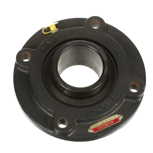 Sealmaster SFC-38 Mounted Ball Bearings, Black Oxide Bearing, 4 Bolt Piloted Flange Bearings, 2-3/8" Diameter, Cast Iron Housing, Set Screw Locking, Felt Labyrinth Seal, Wide Inner Race