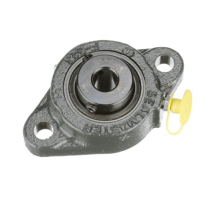 Sealmaster SFT-8 HT Mounted Ball Bearings, Black Oxide Bearing, 2 Bolt Flange Bearings, 1/2" Diameter, Cast Iron Housing, Set Screw Locking, Nomex Seal, High Temperature Seal, High Temperature Grease, Wide Inner Race