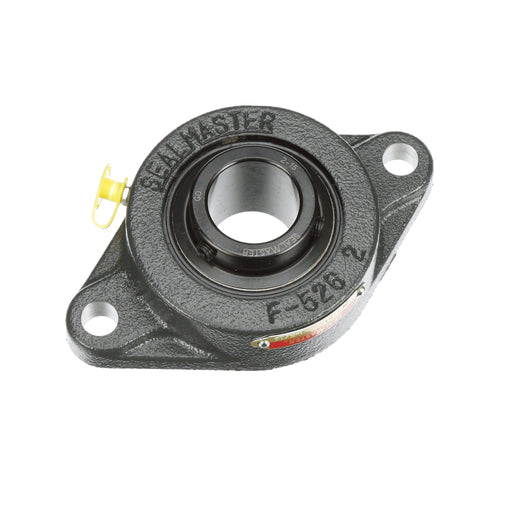 Sealmaster SFT-21 Mounted Ball Bearings, Black Oxide Bearing, 2 Bolt Flange Bearings, 1-5/16" Diameter, Cast Iron Housing, Set Screw Locking, Felt Labyrinth Seal, Wide Inner Race