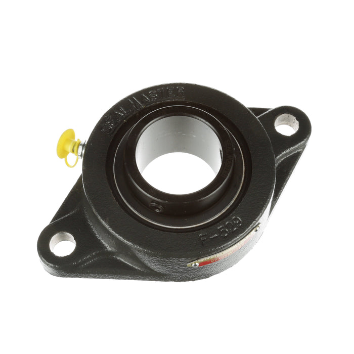 Sealmaster SFT-31 CXU Mounted Ball Bearings, Black Oxide Bearing, 2 Bolt Flange Bearings, 1-15/16" Diameter, Cast Iron Housing, Set Screw Locking, Felt Labyrinth Seal, Air Handling Housing Fit, Wide Inner Race