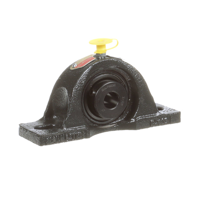 Sealmaster NPL-8 Mounted Ball Bearings, Black Oxide Bearing, Pillow Block Bearings, 1/2" Diameter, Cast Iron Housing, Set Screw Locking, Felt Labyrinth Seal, Wide Inner Race