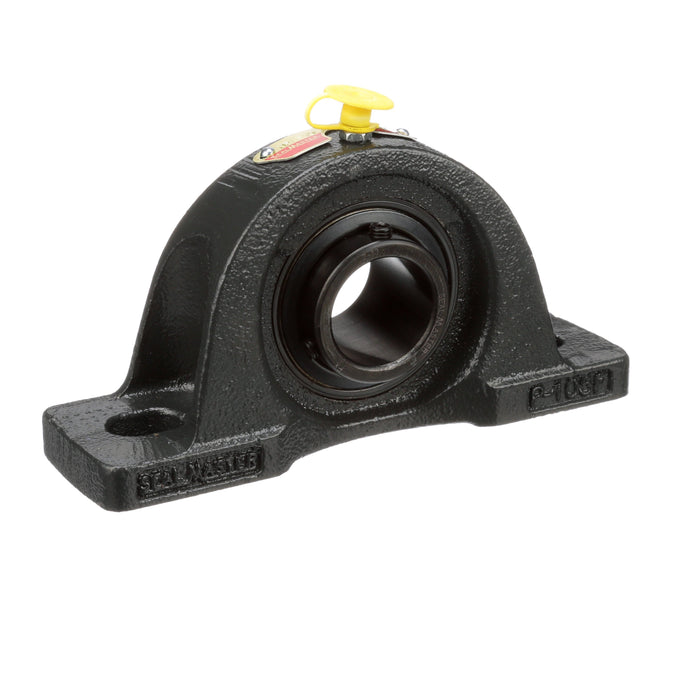 Sealmaster NPL-19 CXU Mounted Ball Bearings, Black Oxide Bearing, Pillow Block Bearings, 1-3/16" Diameter, Cast Iron Housing, Set Screw Locking, Felt Labyrinth Seal, Air Handling Housing Fit, Wide Inner Race