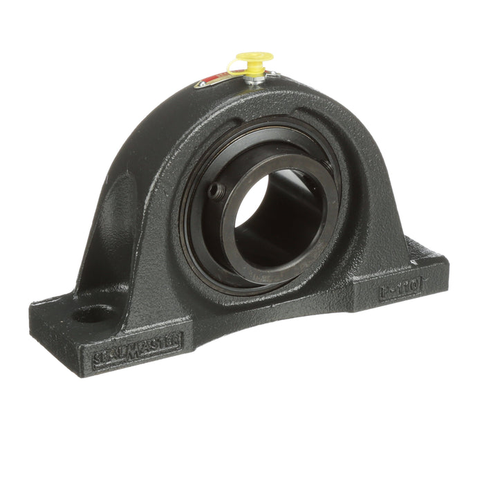 Sealmaster NPL-32 Mounted Ball Bearings, Black Oxide Bearing, Pillow Block Bearings, 2" Diameter, Cast Iron Housing, Set Screw Locking, Felt Labyrinth Seal, Wide Inner Race