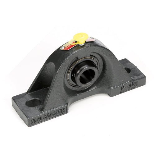 Sealmaster SP-14 Mounted Ball Bearings, Black Oxide Bearing, Pillow Block Bearings, 7/8" Diameter, Cast Iron Housing, Set Screw Locking, Felt Labyrinth Seal, Wide Inner Race