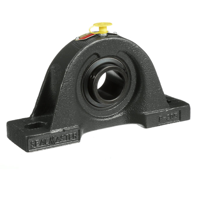 Sealmaster SP-19 Mounted Ball Bearings, Black Oxide Bearing, Pillow Block Bearings, 1-3/16" Diameter, Cast Iron Housing, Set Screw Locking, Felt Labyrinth Seal, Wide Inner Race