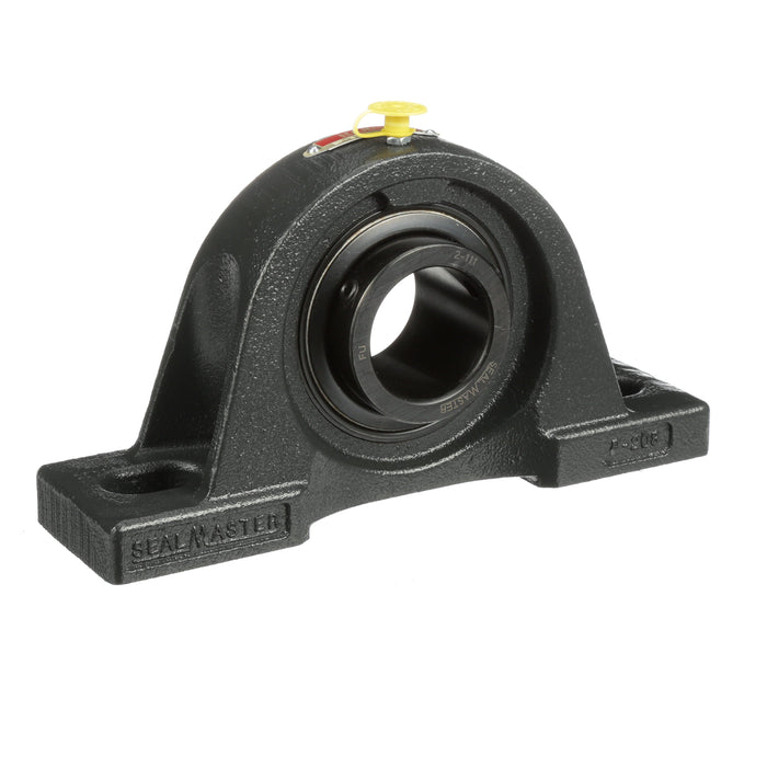 Sealmaster SP-27 Mounted Ball Bearings, Black Oxide Bearing, Pillow Block Bearings, 1-11/16" Diameter, Cast Iron Housing, Set Screw Locking, Felt Labyrinth Seal, Wide Inner Race